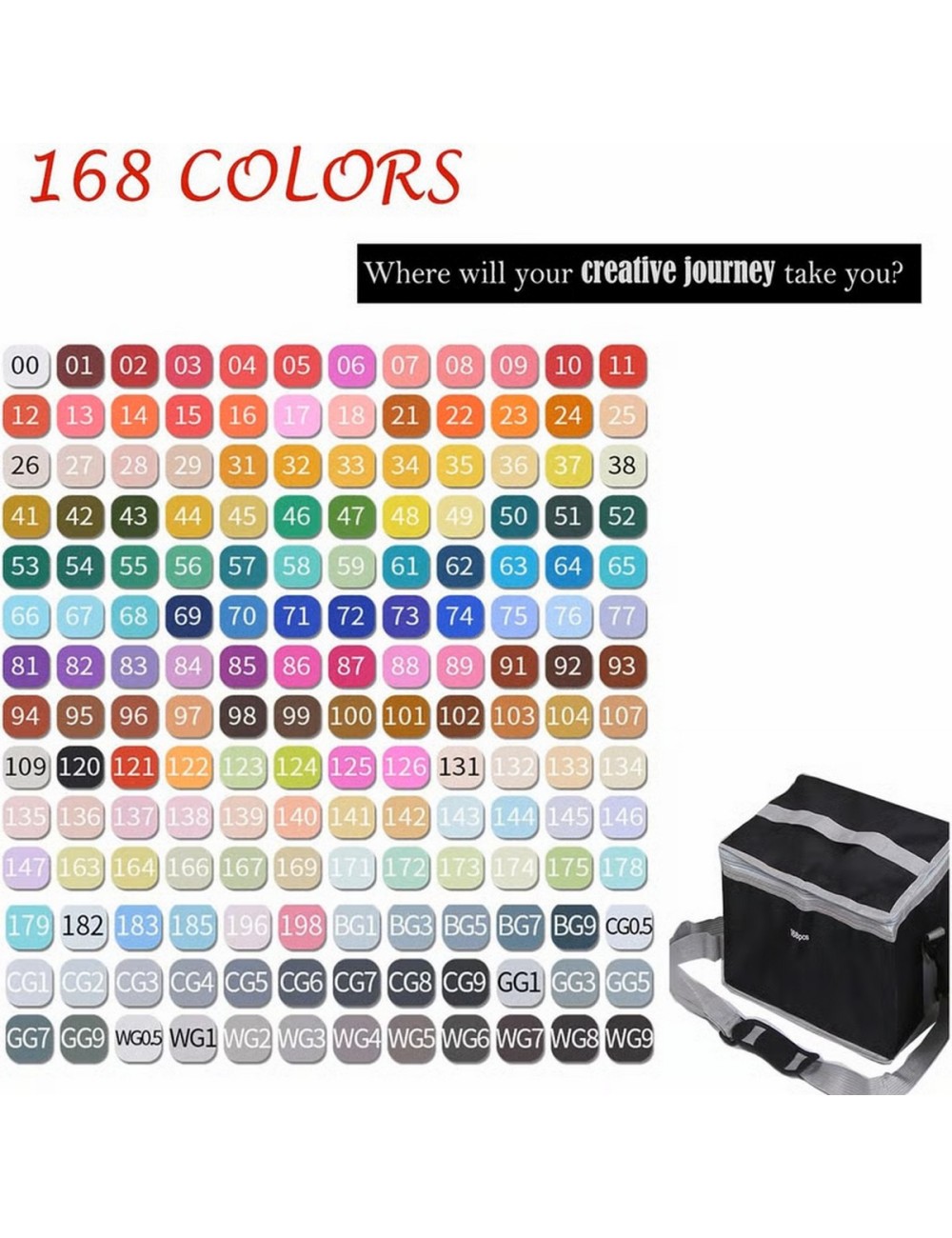 Marcadores Doble Punta Plumones Punta Pincel 168 Colores