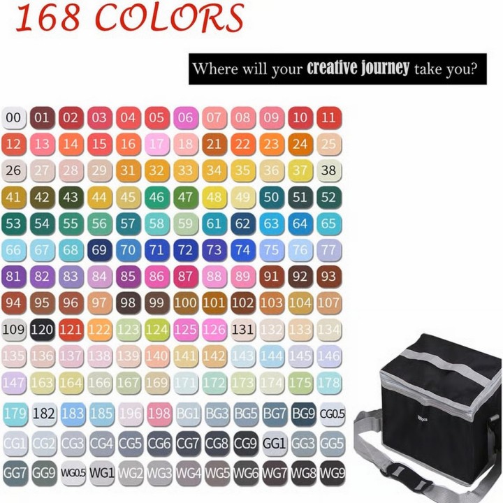 Marcadores Doble Punta Plumones Punta Pincel 168 Colores