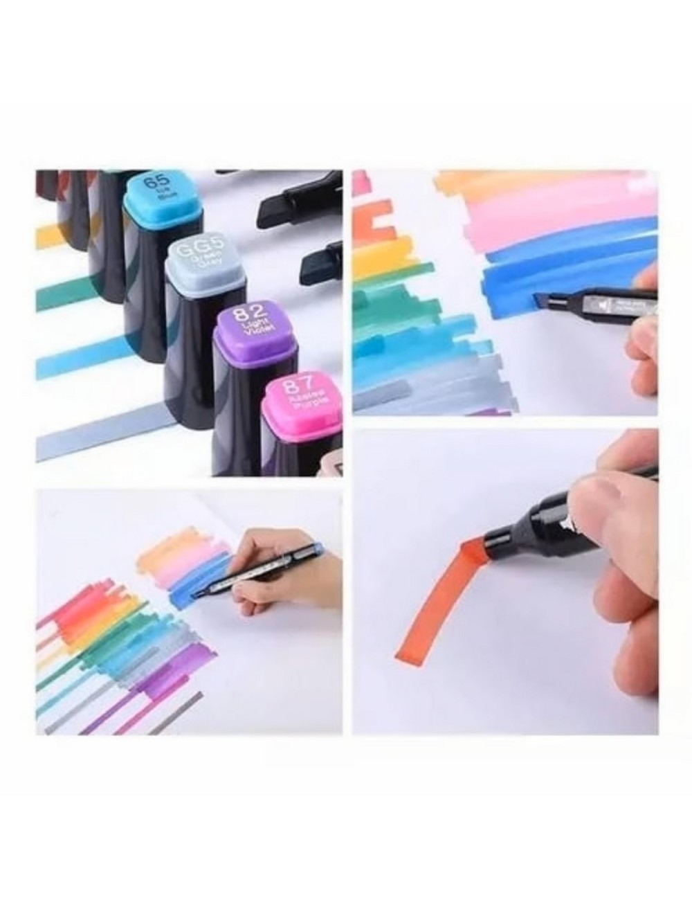 Marcadores Doble Punta Plumones Punta Pincel 168 Colores