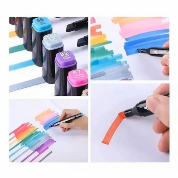 Marcadores Doble Punta Plumones Punta Pincel 168 Colores