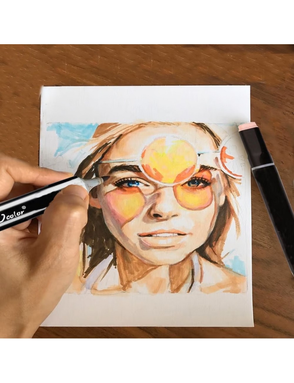 Marcadores Doble Punta Plumones Punta Pincel 168 Colores