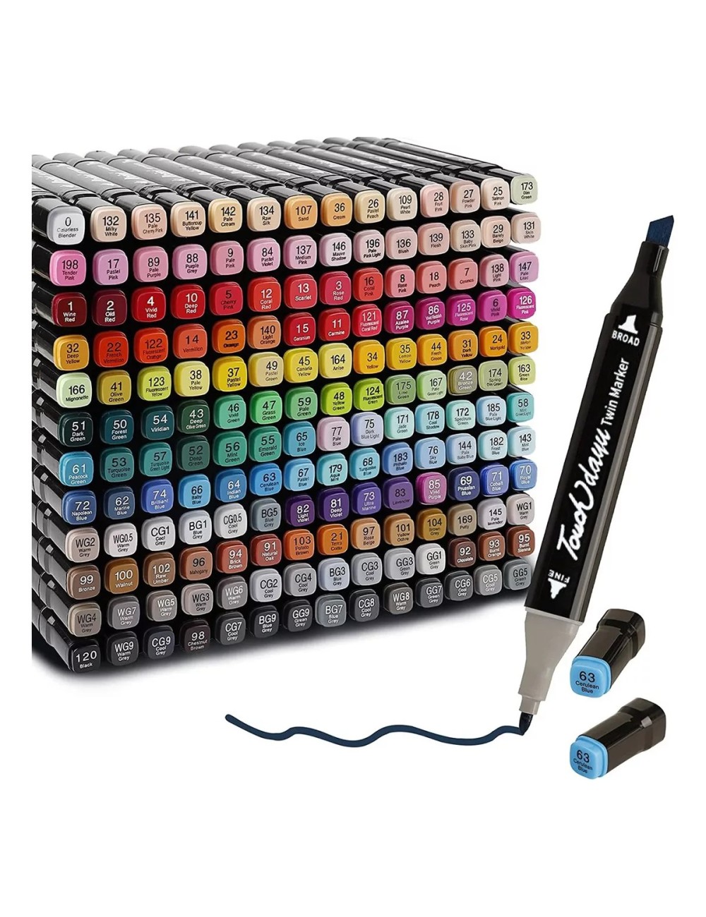 Marcadores Doble Punta Plumones Punta Pincel 168 Colores