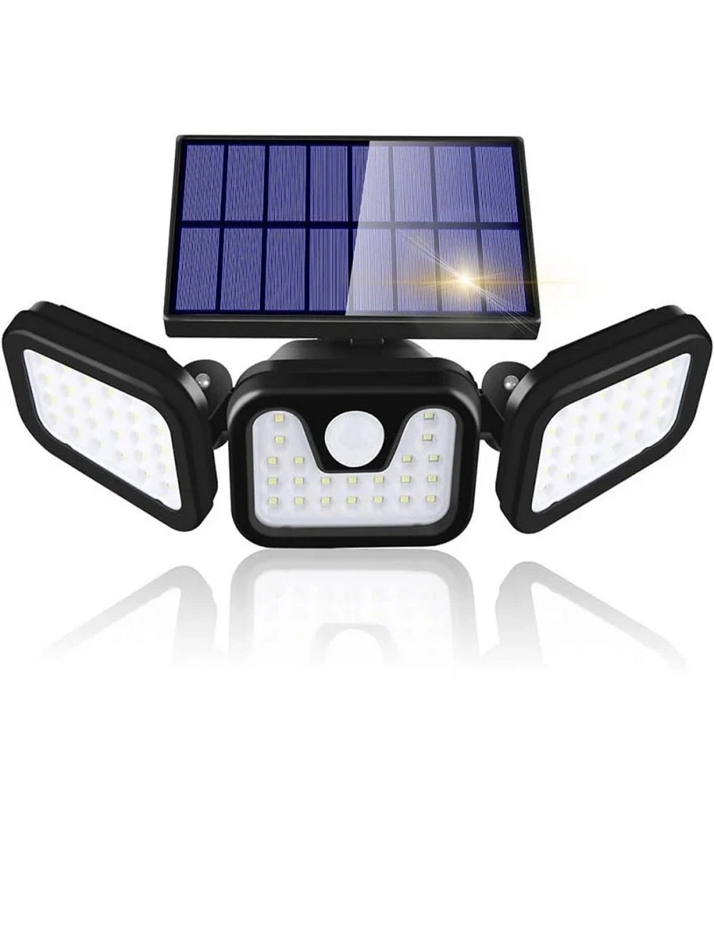 Lampara Led Solar 3 Cabezales Con Sensor De Movimiento