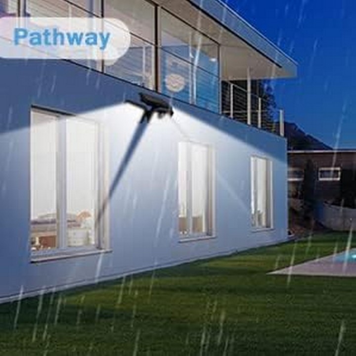 Lampara Led Solar 3 Cabezales Con Sensor De Movimiento