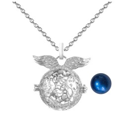 Collar Llamador De Angel Alas Estrellas Cascabel + Estuche