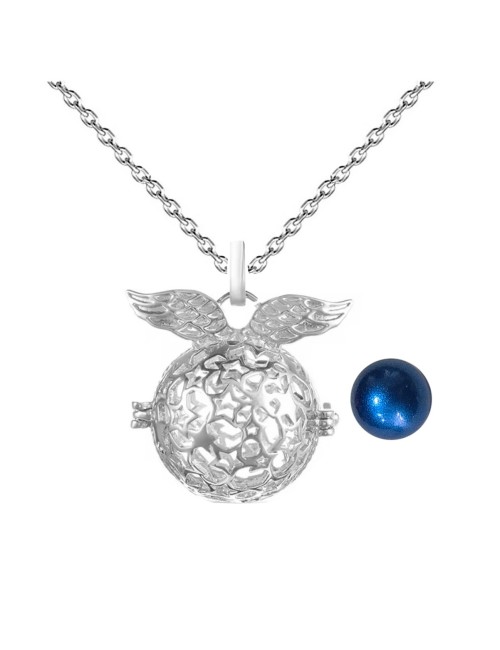 Collar Llamador De Angel Alas Estrellas Cascabel + Estuche