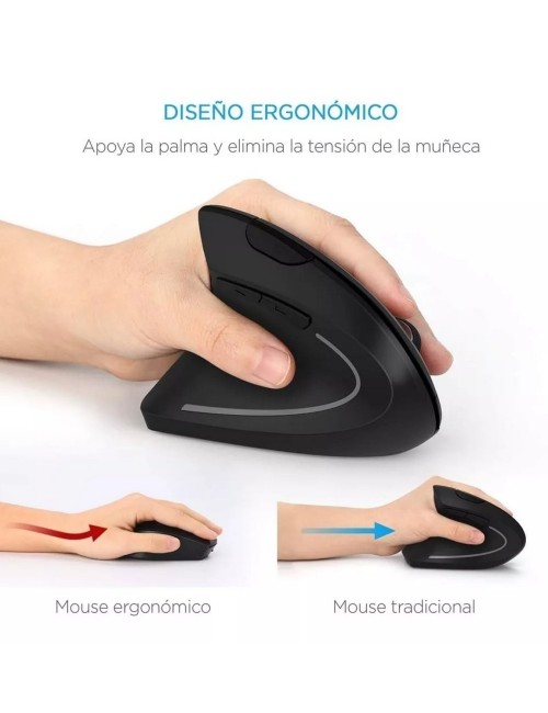 Mouse Vertical 5d Inalámbrico Ergonómico Recargable