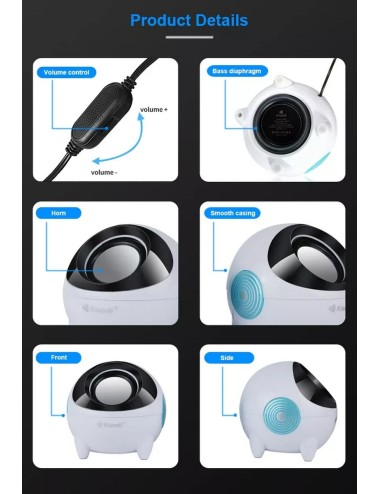 Parlante Para Pc Multimedia K800 Kisonli Usb Auxiliar