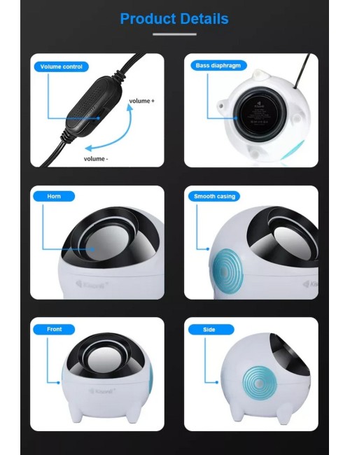 Parlante Para Pc Multimedia K800 Kisonli Usb Auxiliar