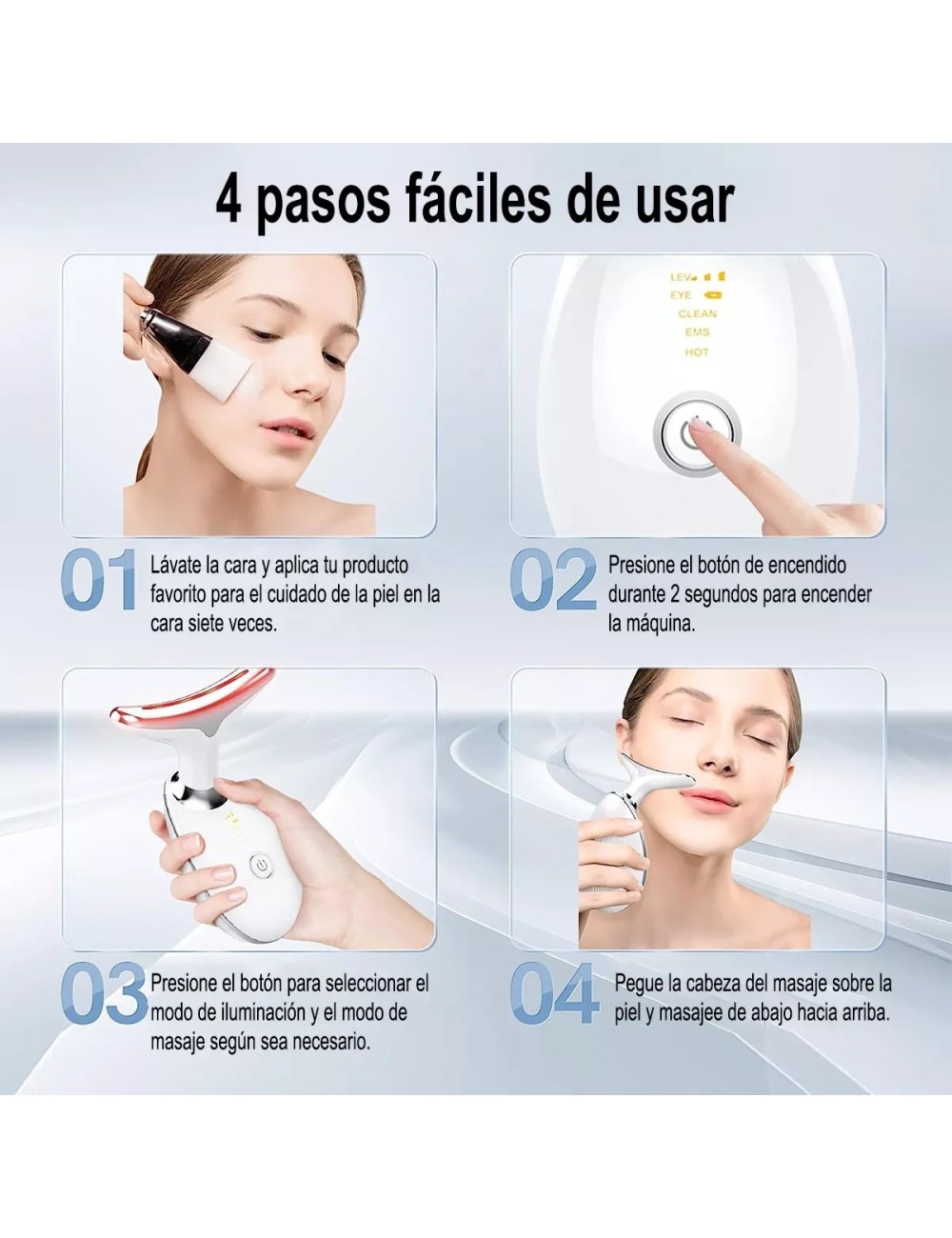 Masajeador Facial Rejuvenecimiento Luzportatil Recargable