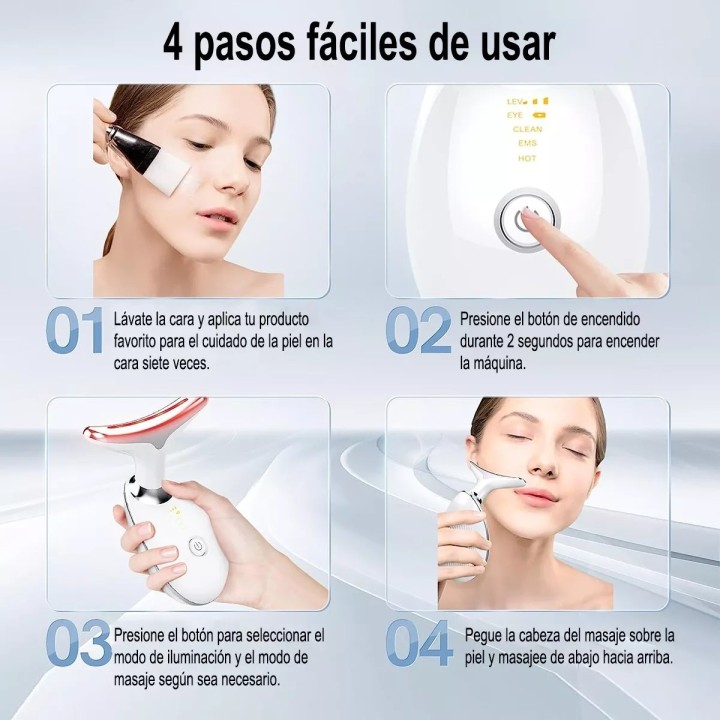 Masajeador Facial Rejuvenecimiento Luzportatil Recargable