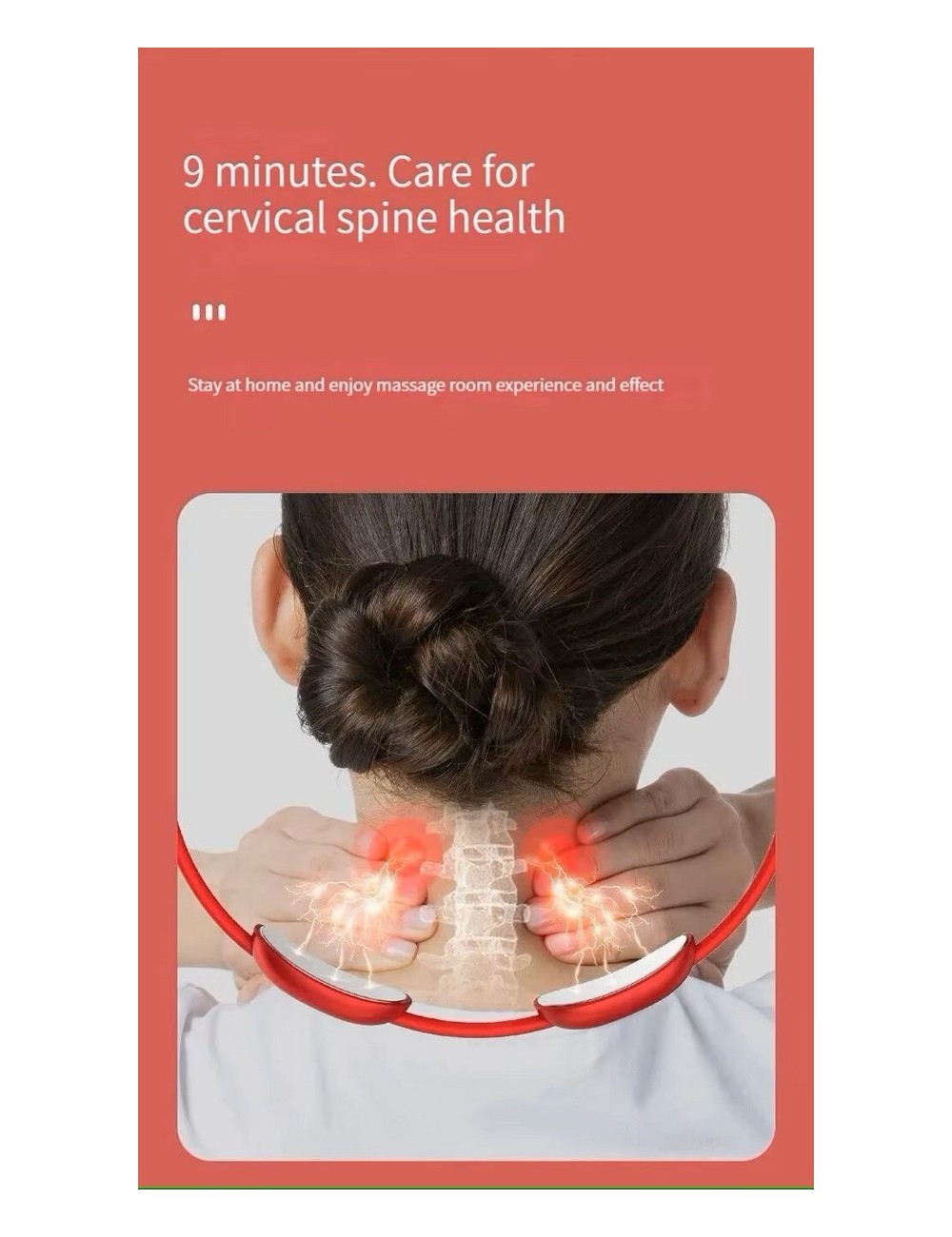 Masajeador Cuello Micro Pulso Electrico Cervical Recargable