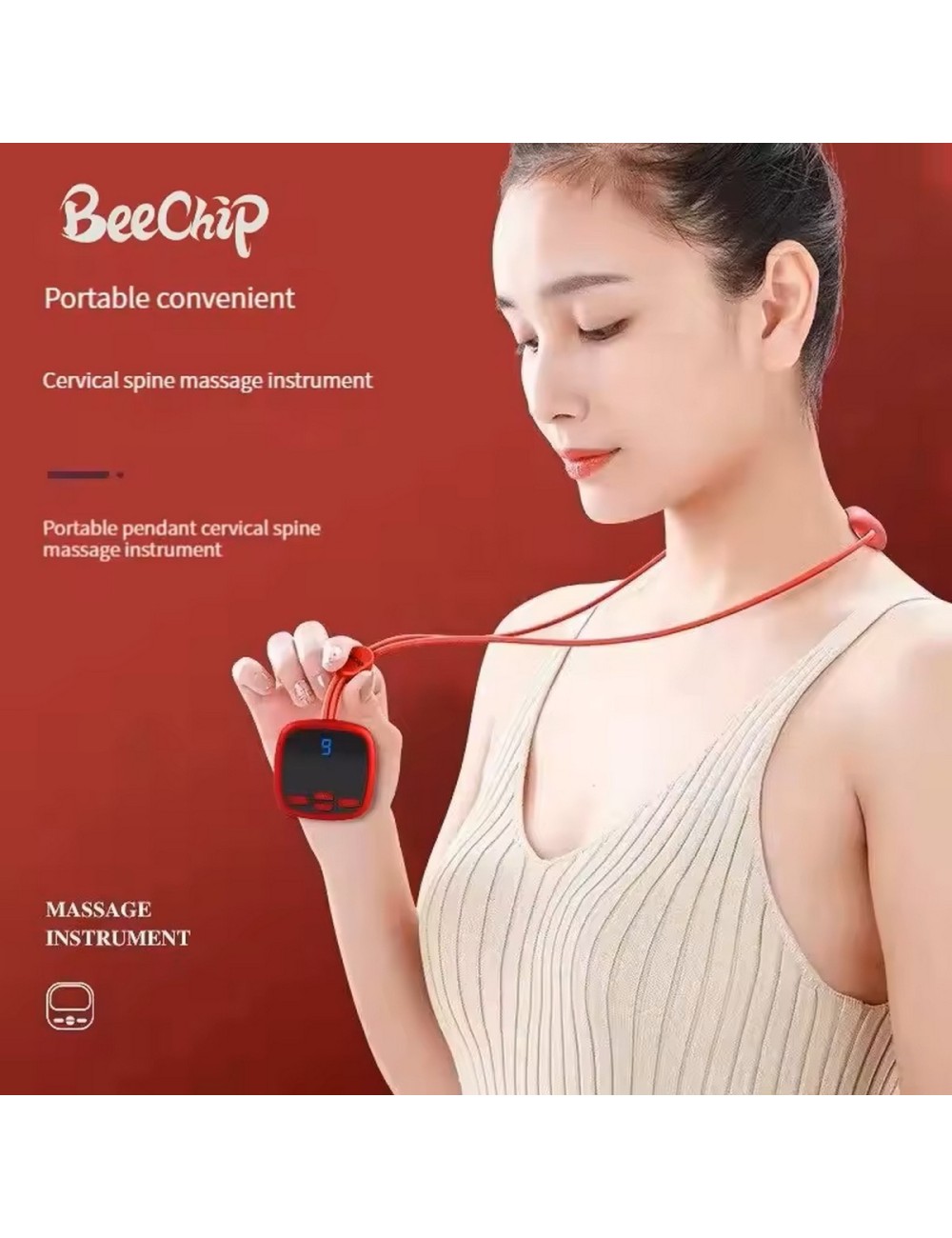 Masajeador Cuello Micro Pulso Electrico Cervical Recargable