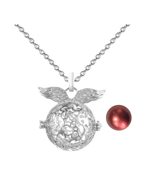 Collar Llamador De Angel Alas Estrellas Cascabel + Estuche