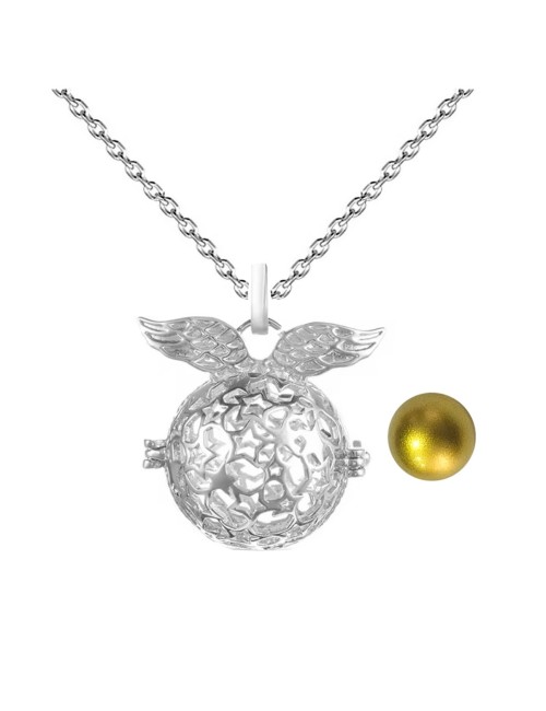 Collar Llamador De Angel Alas Estrellas Cascabel + Estuche