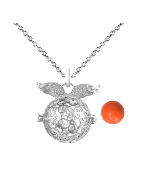 Collar Llamador De Angel Alas Estrellas Cascabel + Estuche