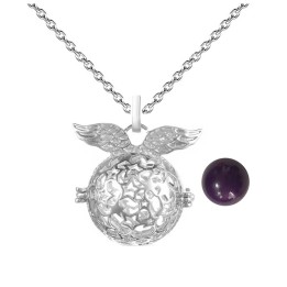Collar Llamador De Angel Alas Estrellas Cascabel + Estuche