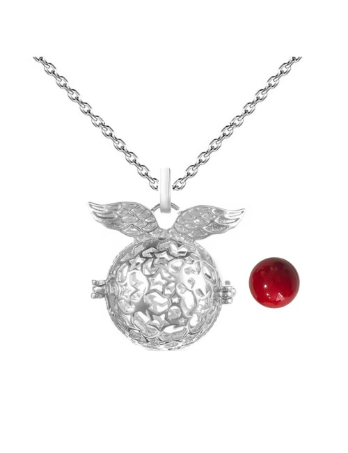 Collar Llamador De Angel Alas Estrellas Cascabel + Estuche