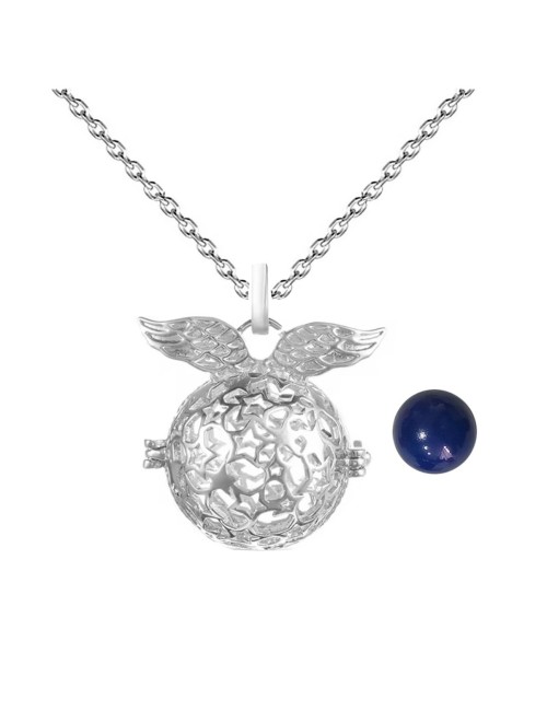 Collar Llamador De Angel Alas Estrellas Cascabel + Estuche