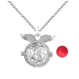 Collar Llamador De Angel Alas Estrellas Cascabel + Estuche