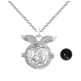 Collar Llamador De Angel Alas Estrellas Cascabel + Estuche
