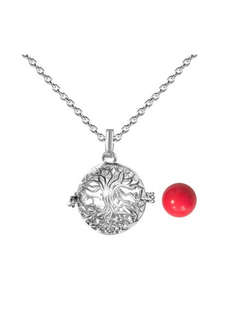 Collar Llamador De Angel Arbol De Vida Cascabel + Estuche