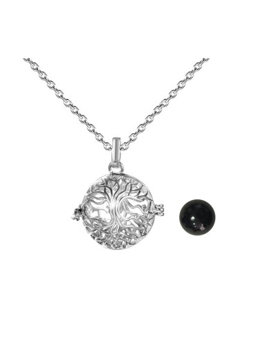 Collar Llamador De Angel Arbol De Vida Cascabel + Estuche