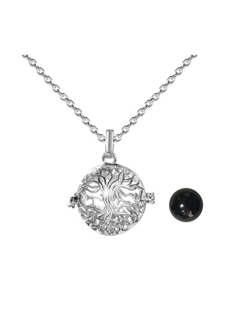 Collar Llamador De Angel Arbol De Vida Cascabel + Estuche