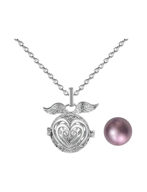 Collar Llamador De Angel Corazon Corazon Cascabel + Estuche