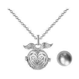 Collar Llamador De Angel Corazon Corazon Cascabel + Estuche
