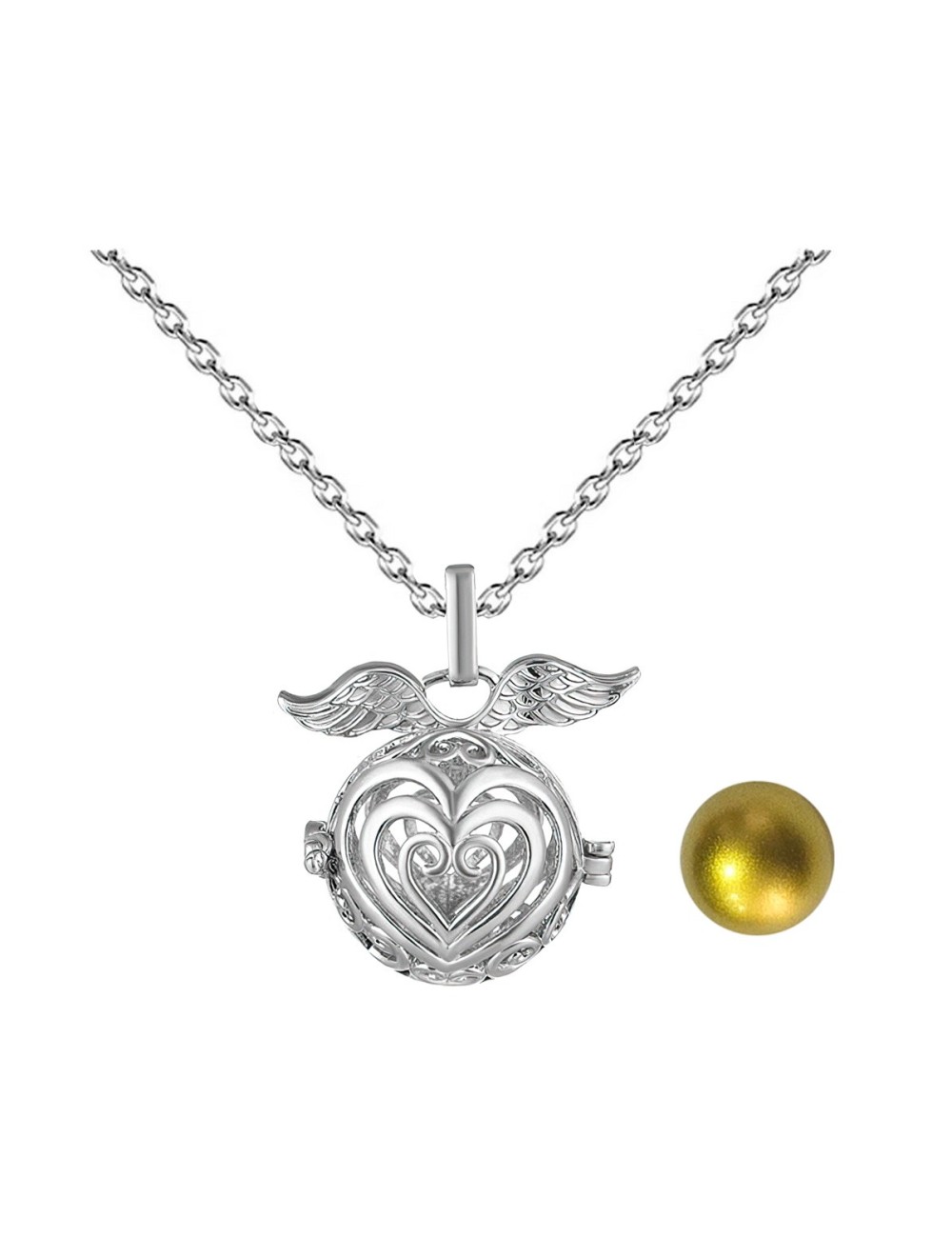Collar Llamador De Angel Corazon Corazon Cascabel + EstucheFFGJ545