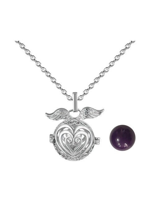 Collar Llamador De Angel Corazon Corazon Cascabel + Estuche