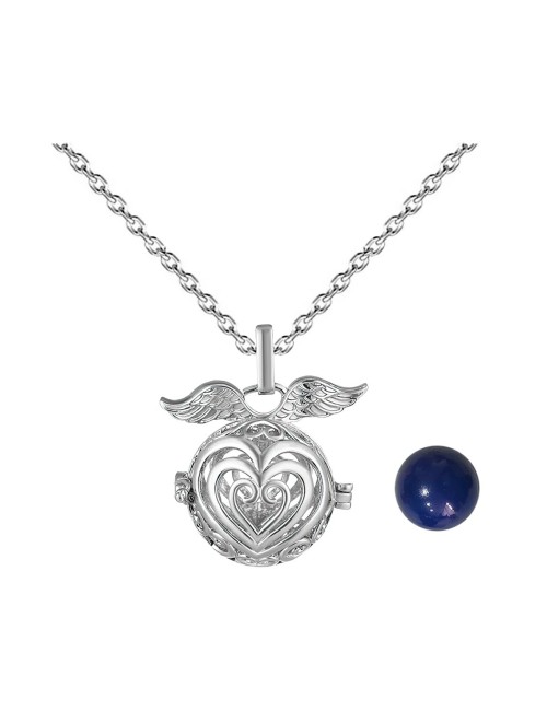 Collar Llamador De Angel Corazon Corazon Cascabel + Estuche