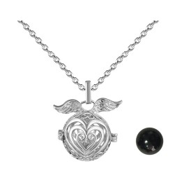 Collar Llamador De Angel Corazon Corazon Cascabel + Estuche