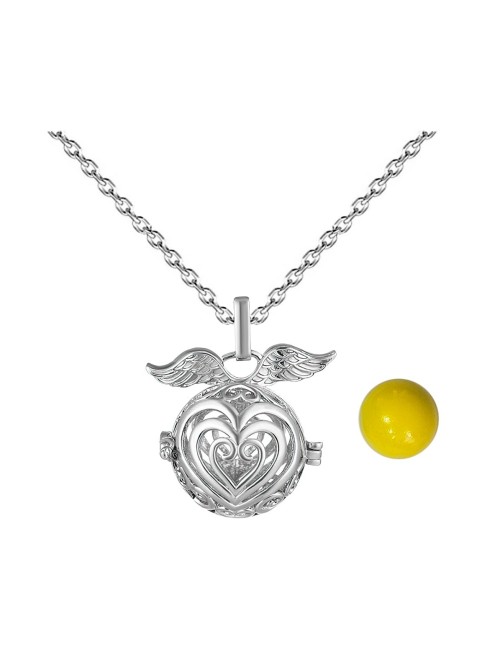 Collar Llamador De Angel Corazon Corazon Cascabel + Estuche