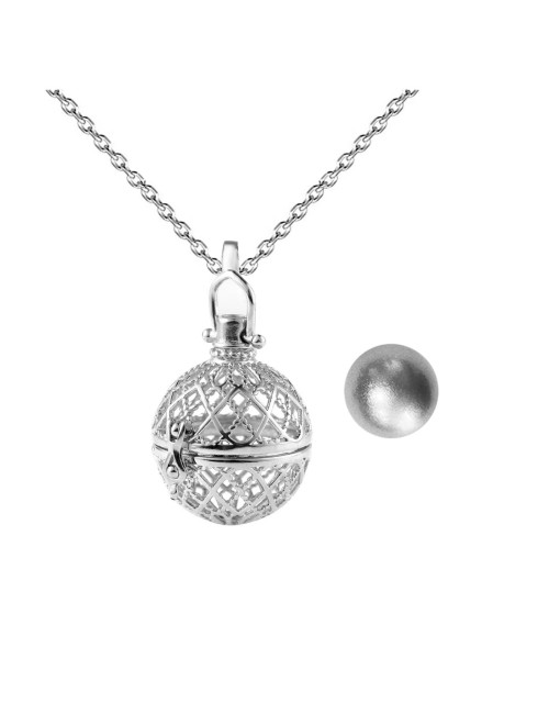 Collar Llamador De Angel Jaula Tribal Cascabel +estuche