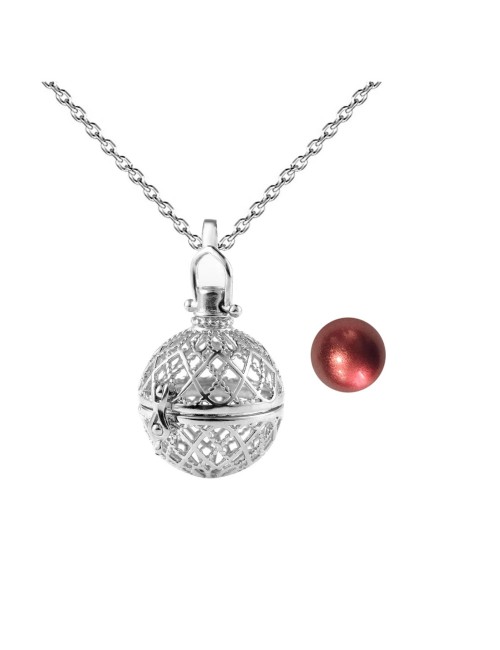 Collar Llamador De Angel Jaula Tribal Cascabel +estuche