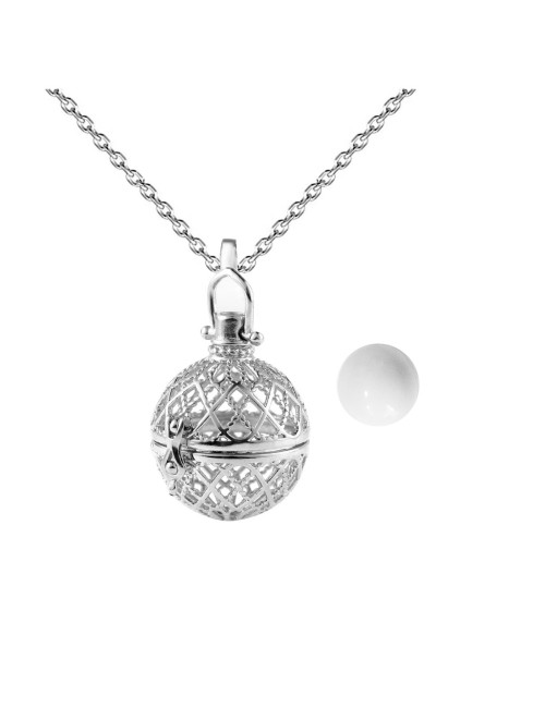 Collar Llamador De Angel Jaula Tribal Cascabel +estuche