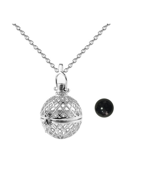 Collar Llamador De Angel Jaula Tribal Cascabel +estuche