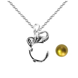 Collar Llamador De Angel Elefante Figura Cascabel + Estuche