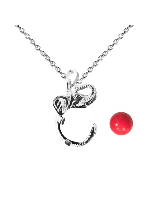 Collar Llamador De Angel Elefante Figura Cascabel + Estuche