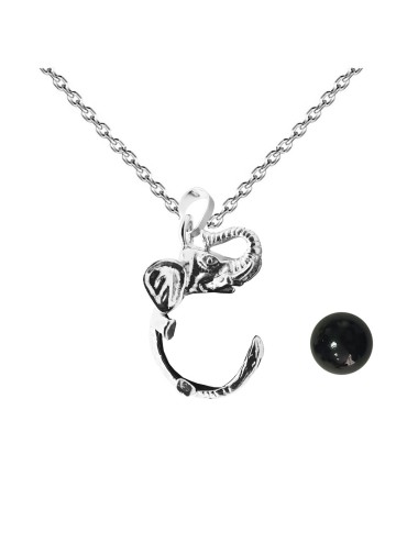 Collar Llamador De Angel Elefante Figura Cascabel + Estuche