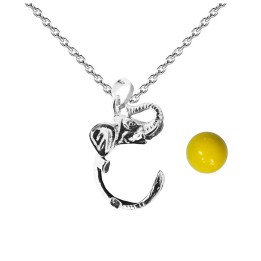 Collar Llamador De Angel Elefante Figura Cascabel + Estuche
