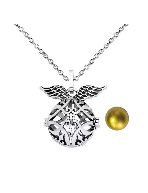 Collar Llamador De Angel Estrella Tribal Cascabel + Estuche