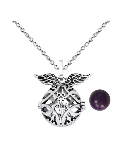 Collar Llamador De Angel Estrella Tribal Cascabel + Estuche