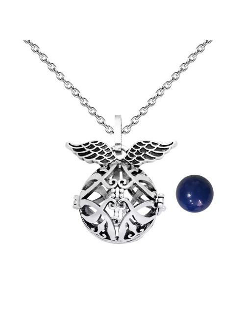 Collar Llamador De Angel Estrella Tribal Cascabel + Estuche