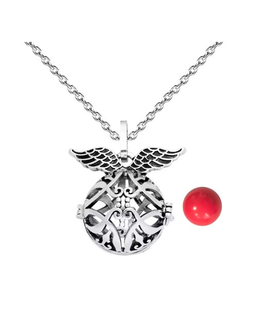 Collar Llamador De Angel Estrella Tribal Cascabel + Estuche