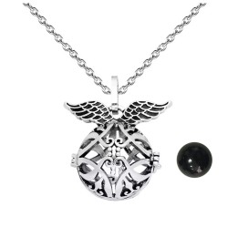 Collar Llamador De Angel Estrella Tribal Cascabel + Estuche