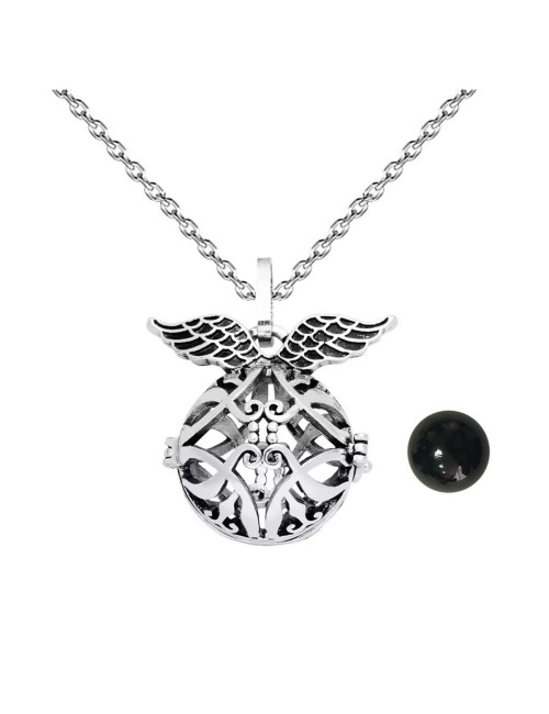 Collar Llamador De Angel Estrella Tribal Cascabel + Estuche