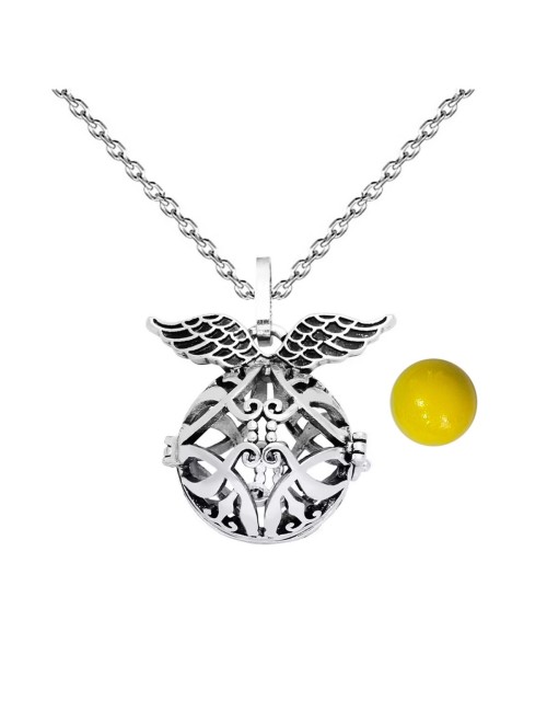 Collar Llamador De Angel Estrella Tribal Cascabel + Estuche